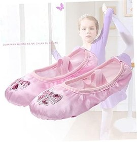 Resim GALPADA Çocuk Yoga Ayakkabıları Kızlar İçin Bale Ayakkabıları Süet Tabansız Dans Ayakkabıları Beden 26 