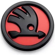 Resim Kaput Arması 90 Mm Kırmızı Piano Black Yeni Nesil Skoda Kamiq 