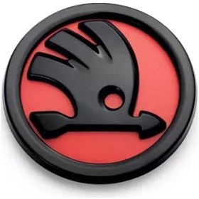 Resim Kaput Arması 90 Mm Kırmızı Piano Black Yeni Nesil Skoda Kamiq 