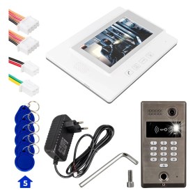 Resim Powermaster 773TP 1 Daire 7'' Nfc - Parmak Izi Girişli Görüntülü Diafon Kapı Zili Interkom Akıllı Ev Güvenliği Sistemi 