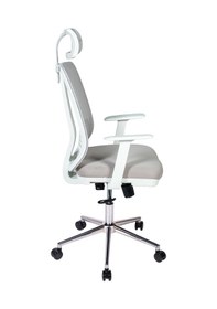 Resim Ofisbazaar Up Beyaz Fileli Yönetici Koltuğu Ergonomik Başlıklı Ofis Koltuğu Gri Gri 