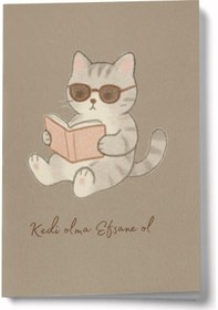 Resim Kedi Olma Efsane Ol A6 Çizgili Mini Defter Not Defteri Çok Renkli 