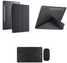 Resim Samsung Galaxy Tab S9 FE Plus X610 12.4 inç İle Uyumlu Standlı Kılıf Ve Klavye Mouse 2 li Set Siyah 