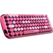 Resim Everest KB-BT09 Parry Renkli Tuşlu Pembe Bluetooth+ 2.4ghz Q Yuvarlak Tuşlu Mekanik Klavye Kablosuz 