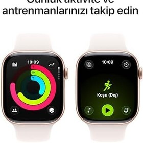Resim Apple Watch Series 11 GPS + Cellular 42 mm Roze Altın Rengi Alüminyum Kasa Akıllı Saat ve Bulut Pembesi Spor Kordon - S/M. Uyku Skoru, Fitness Takibi, Sağlık İzleme, Hep Açık Ekran 