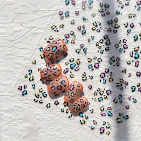 Resim 3D Leopar Baskılı Tırnak Çıkartmaları - Renkli Kendinden Yapışkanlı Tırnak Sanatı Etiketleri DIY Manikür için, Canlı Hayvan Desenleri ile Parıltılı Bitiş, Uygulaması Kolay, Yaratıcı Tırnak Tasarımları için Mükemmel, Tırnak Tasarım Çıkartmaları | Parlak Bitişli Tırnaklar | Kendinden Yapışkanlı Çıkartmalar, Tırnak Sanatı Çıkartmaları 