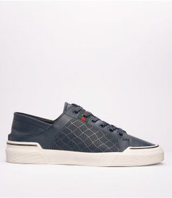 Resim MARCOMEN Erkek Hakiki Deri File Detaylı Sneaker Lacivert 