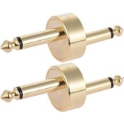 Resim Neevoyu Altıgen Tipi Altın Gitar Efekt Pedalı Bağlayıcıları 2 Adet - Düşük Gürültü, 6.35mm Erkek-erkek, Pedal Tahtası Alan Tasarımı Palmiye 
