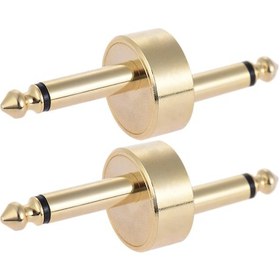 Resim Neevoyu Altıgen Tipi Altın Gitar Efekt Pedalı Bağlayıcıları 2 Adet - Düşük Gürültü, 6.35mm Erkek-erkek, Pedal Tahtası Alan Tasarımı Palmiye 
