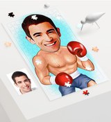 Resim Kişiye Özel Boksör Karikatür 240 Parça A3 Puzzle - 1 