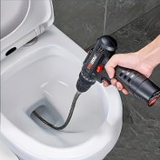 Resim 1 Adet Güçlü Motorlu Ağır Hizmet Tipi Elektrikli Tıkanık Eritici - 1,5m Uzun Esnek Kablo ve Genişletme Çubuğu ile Tuvalet, Duş, Lavabo, Banyo Bataryası, İnce Saç Çekirdeklerini Temiz Çözümleme için Bir Darbede Etki Ediyor - Konut/Ticari kullanım için ideal - Kolay Tak-Çalıştır Operasyonu, Şimdiye dek Çok Dayalı İzolatör Aracıyla Mutfak, Hamam, WC Yer Süpürgeleri İçin Kalıcılık Çözen Kompak & Taşınabilir Ergonik Tutma Saplı Rahatlığa Özel Verimli Drenaj Temizlik Çözümü 
