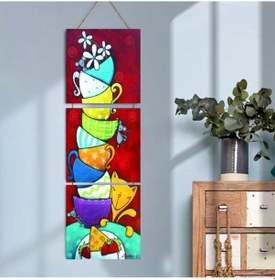 Resim Ahşap Katlanabilir 3'lü Tablo - Tbl00003 