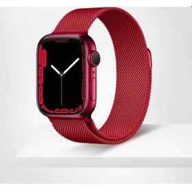 Resim Ardemix Watch 7 41mm Uyumlu Krd-01 Metal Kordon-kırmızı 