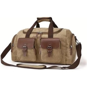 Resim Fochsia Geniş Kapasiteli Khaki Canvas Seyahat Çantası - Ayarlanabilir Askılı Ve Çok Bölmeli Haki 