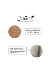 Resim Decomia Home Dijital Kaymaz Yıkanabilir Modern Krem Bej Oval Mutfak Halısı Salon Halısı Balkon Halısı Yolluk DC-5066 Bej-Oval 