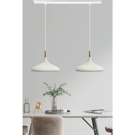 Resim Woodhub Ikili Champion Dokulu Açık Krem Sarkıt Lamba Yemek Masası Oturma Odası Mutfak Salon Otel Café 