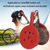 Resim 1 adet Kırmızı Reçine Bisiklet Disk Fren Pedleri, SRAM/AVID/BB5 ile Uyumlu, Sessiz & Aşınmaya Dayanıklı, Dağ ve Yol Bisikletleri için Dayanıklı Yarım Metal Fren Pedleri, Bisiklet Fren Pedleri 