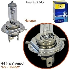 Resim 12v 60/55w H4 Uzun / Kısa Standart Far Ampulü 