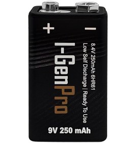 Resim I-gen Pro 6hr61 9v 250 Mah Şarj Edilebilir 9 Volt Pil 1.2v Ni-mh Şarjlı Pil Tek Adet 