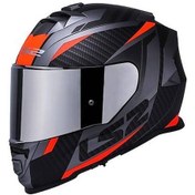 Resim Ls2 Storm 2 Racer Turuncu Kapalı Motosiklet Kaskı Gri Camlı Mat Siyah - Turuncu 