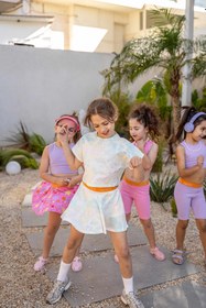 Resim Tie Dye Şortlu Tenis Eteği - Çok Renkli / 3-4 Yaş 