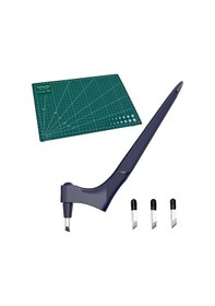 Resim Jeehugo Stahlmesser Handwerkzeug Set: 360 Rotierbarer Schnittkasten Mit 15 /30 /45 Klingen Und Gravierbrett, Blau 