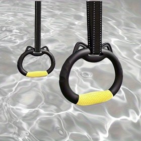 Resim 2 Genç Jimnastik Halkaları, Ayarlanabilir Fitness Halkaları, 300.0 KG Taşıyabilir, Kolay Kurulum, Kavrama Eğitimi ve Ev Egzersizleri İçin Harika, Pilsiz Gerekmez 