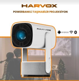 Resim ar&be Taşınabilir Powerbankli 4K Destekli 1080P Android Sistemli Sinema Projeksiyon Cihazı 