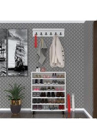 Resim Kenzlife Portmanto Ayakkabılık Ve Askılık Edik6 Crdbyz 98 080 32 Yirmidört Çift Ayakkabı Kapasitesi Ahşap 