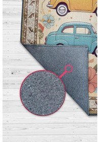 Resim Homshtag Renkli Dokulu Çocuk Odası Halısı Dokuma Araba Temalı Halı Çok Renkli 