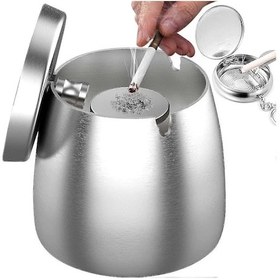 Resim Kapaklı Paslanmaz Çelik Küllük, Dış Mekan Rüzgar Geçirmez, Kaymaz Tabanlı, Dış Ve İç Mekan Kullanımına Uygun Küllük - Yvan L Gold 