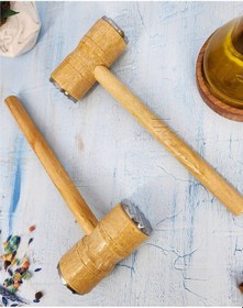 Resim Et Döveceği Dövücü İki Yönlü Et Yumuşatıcı Çekiç Ahşap Saplı 2 Li 