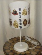 Resim Denizci Yelkenli Gemili Pusula Dümen Çocuk Odası Abajur 