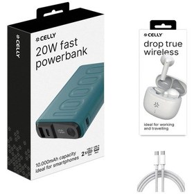 Resim Arbix Celly Pd 20w Hızlı Şarj 10000mah Powerbank Bluetooth Kulaklık Ve Type-c Şarj Kablosu Çok Renkli 