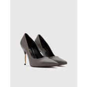 Resim İLVİ Gland Floter Deri Kadın Gri Stiletto 