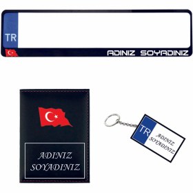 Resim Dnslgrup Plakalık Kişiye Özel Araç Plakalık Ruhsat Kabı Anahtarlık Set 