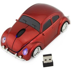 Resim Atfmi Optik Mouse 2.4ghz Ergonomik Kablosuz Vosvos Araba Şeklinde Kırmızı 