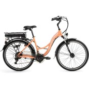 Resim Bisan Florida Elektrikli Bisiklet 43 cm V 26 Jant 21 Vites Mercan Beyaz 