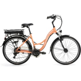 Resim Bisan Florida Elektrikli Bisiklet 43 cm V 26 Jant 21 Vites Mercan Beyaz 