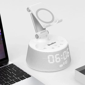 Resim OneDer V02 Wireless Şarjlı Dokunmatik Digital Saat Kablosuz Stereo Hoparlör - Speaker 