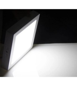 Resim 18W Panel LED Armatür Sıva Üstü Kare Beyaz Işık 6400K Alüminyum Kasa 
