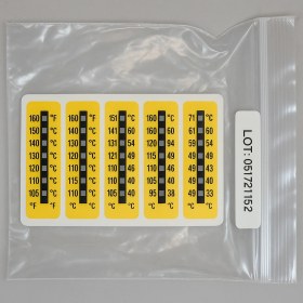 Resim Farnell 10 Adet Thermindex 8A 40-71°C Geri Dönüşsüz Isı Gösterge Bandı Sıcaklık Etiket Şeridi Isı Gösterge Etiketi 522958 