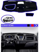 Resim Torpido Koruma Halısı Siyah Kenar Renk Mavi Ford Transit 2015-2022 İle Uyumlu 