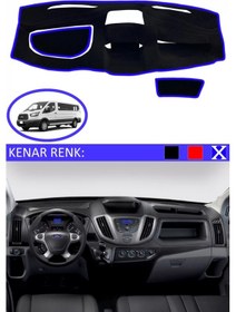 Resim Torpido Koruma Halısı Siyah Kenar Renk Mavi Ford Transit 2015-2022 İle Uyumlu 
