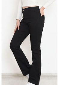 Resim Mokashopin - Cepsiz İspanyol Paça Kot Pantolon Siyah - 12606.143 001 
