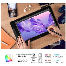 Resim Veikk VK1600 16384 Levels 5080 Lpı 15.6" FHD IPS Grafik Tablet + 2 Kalem 