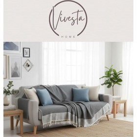 Resim Pamuklu Koltuk Örtüsü 180 210 Cm Leke Tutmaz, Dayanıklı, Modern Tasarım Siyah 