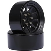 Resim Samdoo 2 Adet 1/10 Rc Tırmanıcı İçin 1.9 İnç Çinko Allyuminyum Kilitleme Tekerlek Jantları Siyah - Traxxas, Axial, Tamiya Uyumlu 