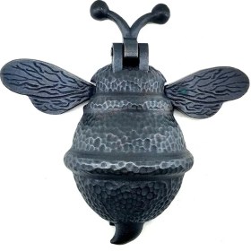 Resim Antika Tarz Dekoratif Pirinç Arı Kapı Tokmağı, Taktak - Büyük, 163x150mm, Oksit 