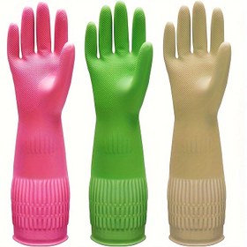 Resim 3 Çift Premium Temizlik Eldiveni - Su Geçirmez, Kaymaz, İşlevsel Mutfak Bulaş Şık, Ýuwuş ve Çamaşır İşi İcin Dayanikli Hızlı Kuruyan, Çok Amaç ýyly Ev Yardimcisi 